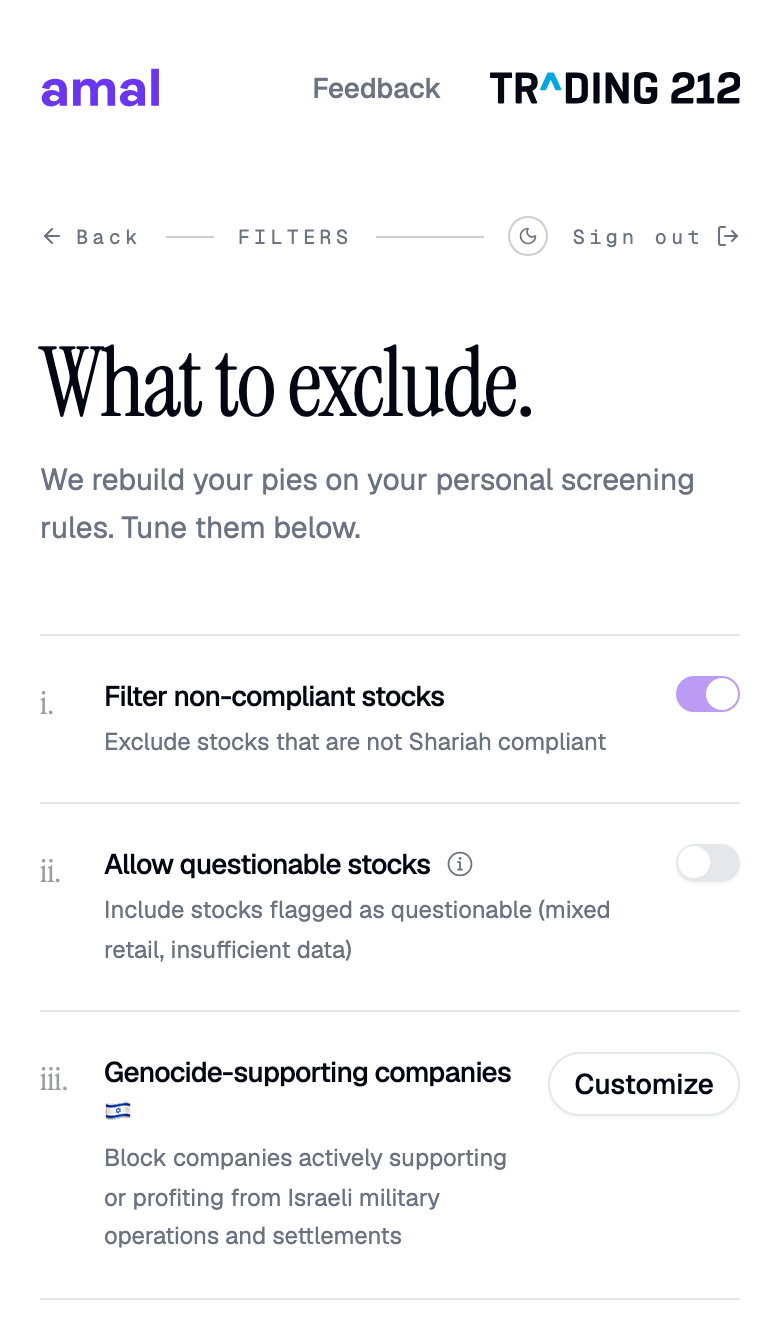The Questionable stocks info popover with examples