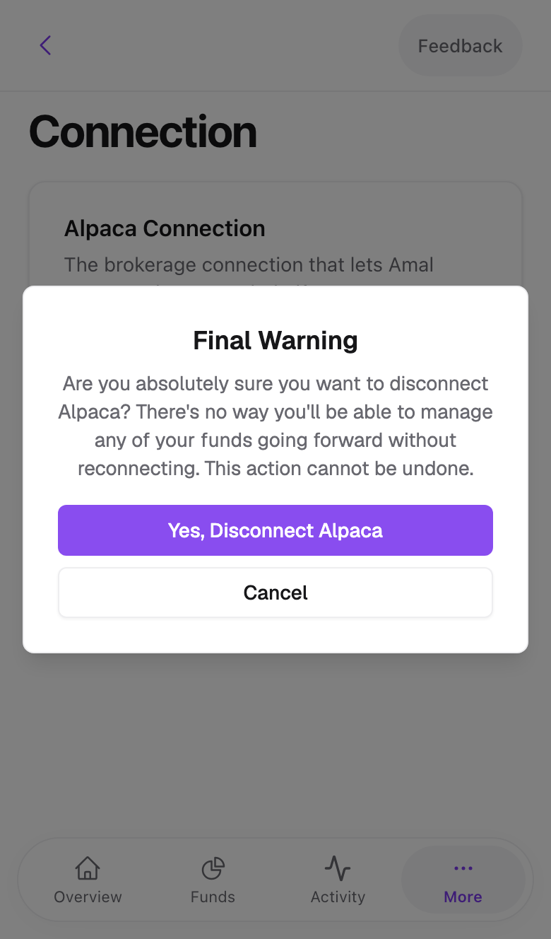 The Final Warning dialog